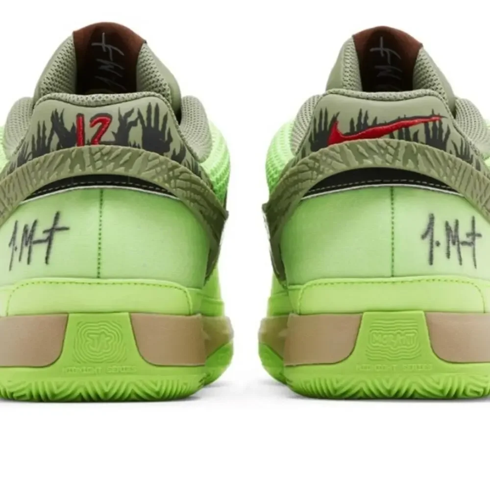 NIKE JA MORANT JA 1 ZOMBIE LIME BLAST/OIL GREEN BLACK HEMP